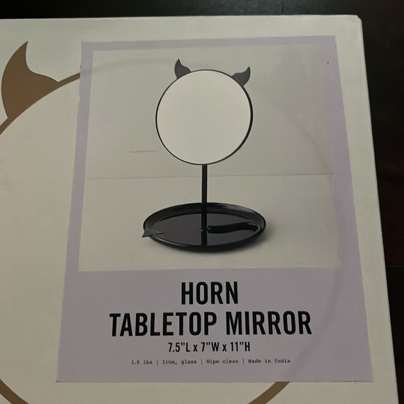 UO Home Horn Devil Tabletop Mirror - Picture 2 of 5